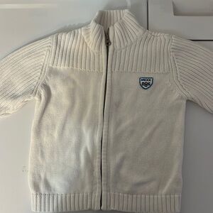 4/$15 mexx white zip  up cardigan 18-24m